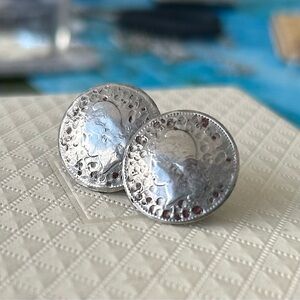 Antique coin screw-back earrings